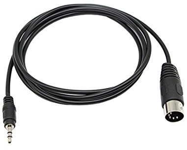 CERRXIAN 5 Pin Din Câble MIDI, 5 Ft 3,5 mm (1/8 po) TRS stéréo mâle à 5 broches Din Homme professionnel Adaptateur audio haut de gamme Système stéréo