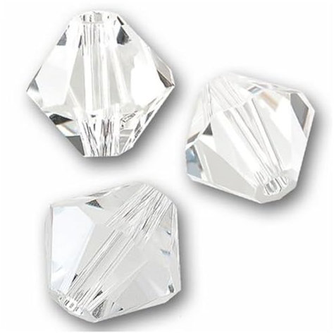 Adabele österreichische 5 mm facettierte, lose Doppelkegel-Kristallperlen, kristallklar, kompatibel mit Swarovski-Kristallen 5301/5328 SSB501, 200 Stück