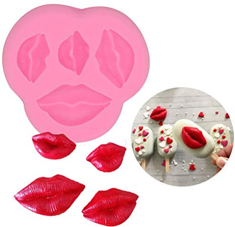 BUSOHA Silikonform für Fondant, Lippen, Kuss-Kollektion, für Kuchendekoration, Schokolade, kleines Gebäck, Sugarcraft, Babyparty, Hochzeit, Junggesellenabschied, Gastgeschenke