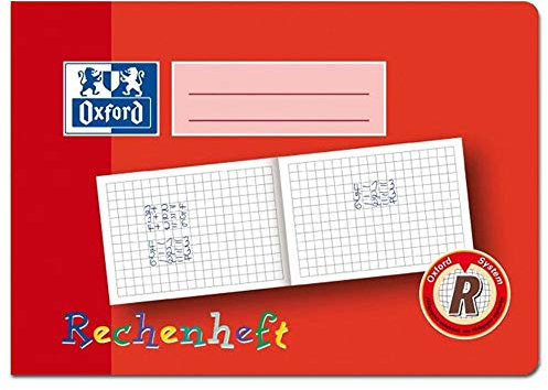 Oxford 100050106 Heft, A5 quer, Rechenheft 10 mm kar, R, 16, robuster, abwischbarer Deckel (3er Pack)