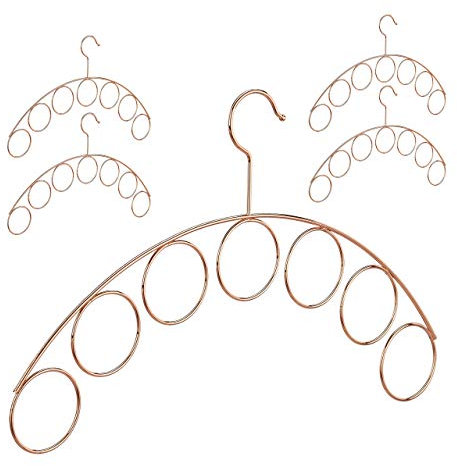 5 x Kleiderbügel, Schalhalter, edles Design, Bügel für Bluse, Schal, Tuch, Accessoires, 3 mm dünn, Metall, Kupfer