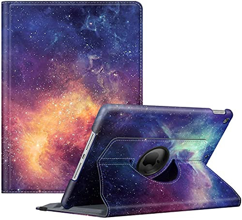 FINTIE Coque Compatible avec iPad 10.2 Pouces 9ème/8ème/7ème Génération (2021/2020/2019), Housse Rotative à 360 Degrés Etui avec Fonction de Rangement de Stylet, Galaxie