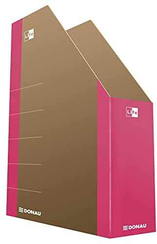 DONAU LIFE 3550001FSC-30 Stehsammler Stehordner Archive Box Pappe/ Karton - Rosa| bis zu 500 Blatt Für Büro, Schule und Zuhause zur Aufbewahrung von Dokumenten im A4 Format, Archivierung von Magazinen