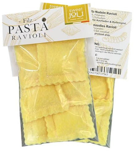 Filz-Nudeln Pasta Ravioli für Spiel-Essen und Kaufladen wiederverschließbare Verpackung