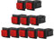 Larcele 11x13mm Pulsador Momentáneo Mini DIY Empujar Botón Cuadrado 10 Piezas ANKG-16 (Rojo)