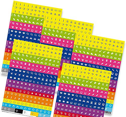 weekview Sticker S - 10er SET, 10 x 216 Organizer-Aufkleber - 7 mm