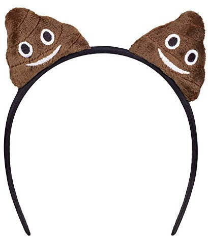 NET TOYS Origineller Haarreif mit Kackhaufen Emoji - Braun - Außergewöhnlicher Damen-Haarschmuck Kacke Smiley - Ideal für Après-Ski & Bad Taste Party