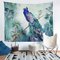 Tbrand Chic Pfau Tapisserie Botanischer Vogel Wandbehang für Kinder Jungen Mädchen Äste Stammes Pfauenfedern Wandteppich 148x200cm Blau Wandtuch