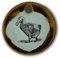Schöner Keramik-Anhänger „ausgestorbener Vogel Dodo“ in rot marmoriert; Schmuck Kette Kettenanhänger Geschenk Kunsthandwerk Keramik rund Talisman Halskette Aufmerksamkeit Mitbringsel individuell