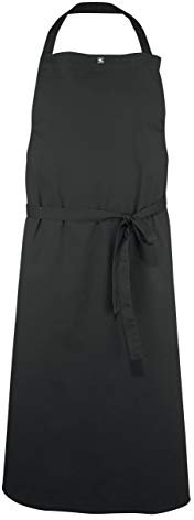 MEDANTA 7014 Oliver Profi Kochschürze für Männer und Frauen mit Druckknöpfen, flexibler Stoff, Küchenschürze Grillschürze Latzschürze, Schwarz, One Size