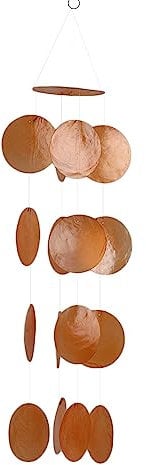 ART-CRAFT Perlmutt Girlande Capiz orange als hänge Deko für Fenster oder deko Wohnzimmer Aber auch als Garten Dekoration Länge 50cm