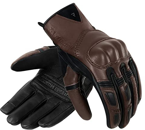 REBELHORN Thug II Lady Motorradhandschuhe Damen | Ziegenleder | SAS-TEC Paneele zur Absorption von Schlag | Atmungsaktives Futter | Unterstützung für Touchscreens