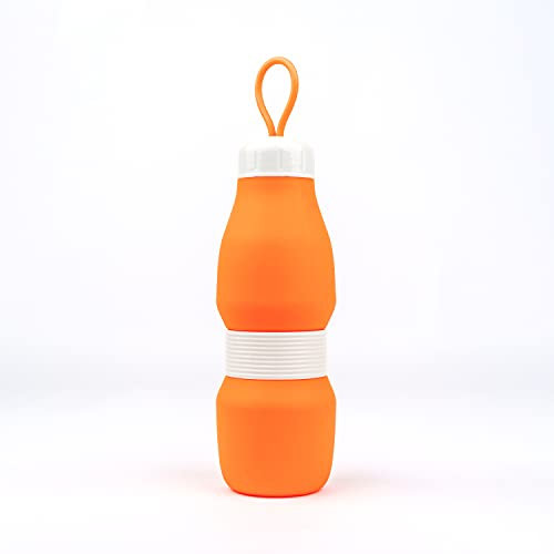 Jumble and Co Whippy Collapsible Silicone 520ml Bottle - Burnt Out Orange