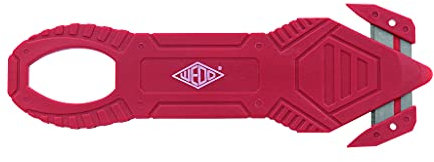 Wedo Safety 78864 Coupe-Film Basic pour Emballage Comme les Films, Cartons, Cerclage, Certifié Tüv/Gs Ultra Léger (17 G) Rouge