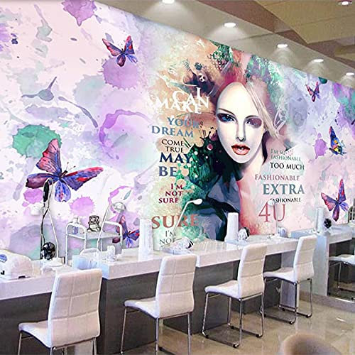 XTSWallpaper Fototapete 3D Effekt 250X150Cm Farbe Graffiti Frau Vlies Tapete Moderne Wandtapete Wandbild Hintergrundbild Wanddeko Für Wohnzimmer Schlafzimmer Küche Büro Flur Dekoration