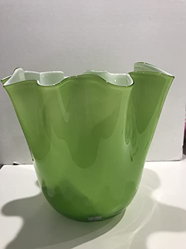 Vase zweifarbig grün / weiß Höhe 27 cm Durchmesser 28 cm