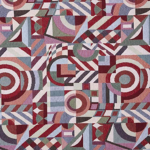 Kt KILOtela Polsterstoff, Möbelstoff, Jacquard Gobelin, Dekostoff, Modische Accessoires, Tischdecke, Vorhang, oder Dekoartikel, 100 cm Länge x 280 cm Breite, Geometrisch, Picasso, Mehrfarbig - 1 Meter