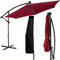 STILISTA Ampelschirm 350 cm mit LED Beleuchtung und Kurbelvorrichtung, inklusive Abdeckung, rot