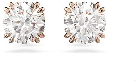 Swarovski Stilla Ohrringe, Rosé Vergoldete Ohrstecker mit Klaren Swarovski Kristallen