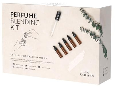 Perfume Making Kit by OurHands – Create Your Own Signature Perfume with 5 Premium Fragrance Oils, Perfumer’s Alcohol and Reusable Glass Atomiser