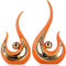 XMGZQ Orange und Gold Moderne Abstrakte Statuen Kunst,Heimdekoration,Akzente,Couchtischdekoration für Wohnzimmer,Tischdekoration für Esszimmer,Keramik-Skulpturen Krimskrams für