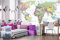 Vlies Fototapete DETAILLIERTE FARBIGE WELTKARTE 375 x 250 cm (inkl. Kleister) - Vlies Tapete, Wandtapete, Wandbilder - Tapete für Wohnzimmer Schlafzimmer, Büro, Küche - Montagefertig