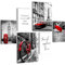 Novart Wandbilder Set London Paris Städte Schwarz Rot - KEIN EXTRA RAHMEN BENÖTIGT - Modern Deko - Wohnzimmer Schlafzimmer N024563a
