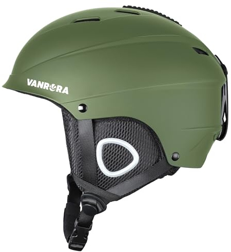 VANRORA Ski Helmet, Snowboard Helmet - Army Green, S