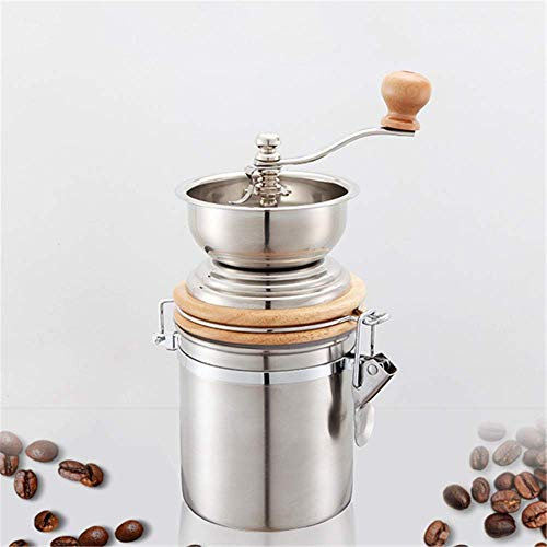 BONOOL Getreidemühlen, Gewürze und Kaffeemühle für Lebensmittel, leistungsstarke Edelstahlklingen, tragbare handgekurbelte Getreidemaschine, verstellbare Dicke, Werkzeuge, Geschenke, Mühle