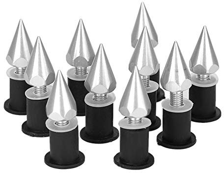 Tomotato 10 Stück Motorrad Windschild Schrauben, Universal Motorrad M5 Verkleidung Schrauben, Aluminium Windschutzscheiben Spike Bolzen für Motorräder, Fahrräder, Roller(Silber)