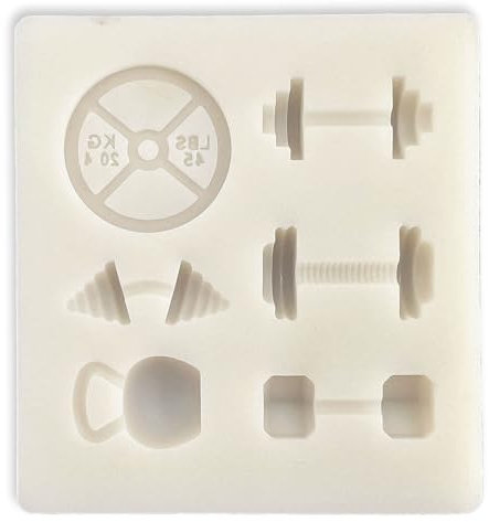 Gym Body Builder Weights Themed Silicone Mould Cupcake Topper