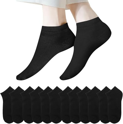 Lakpoau Chaussettes Basses Homme Femme lot de 12 Paires Socquette Sport Coton Socquettes Respirant Courtes Chaussette Femme Coton Courtes Bassese