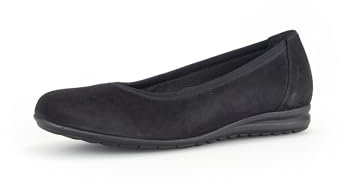 Gabor Damen Klassische Ballerinas, Frauen Flats,Leichte Mehrweite (G),Ballerina-Schuhe,Ballett-Schuhe,Ballet-Flats,flach,schwarz,46 EU / 11 UK