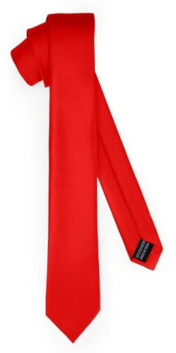 Ladeheid Klassische Herren Krawatte, matt, Perfekt für Büro & Festlichkeiten, Vielfältige Farben - Ideal für Geschäftsmeetings, Hochzeiten TMM-6 (150cm x 6cm, Rot)