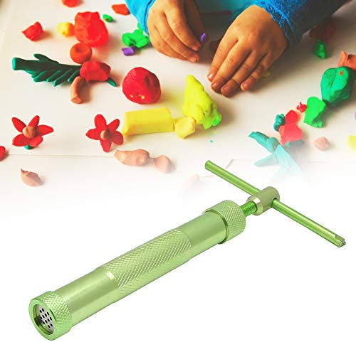 Gavigain Lehm-Extruder-Pistolen, Edelstahl grün rotierenden Squeezer Mud Extruder Pistolen DIY Backen Fond Kuchen Skulptur Polymer Clay Tools