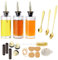 3pcs café bar distributeur de sirop de café, 7 OZ simple verre sirop bouteille set, accessoires de bar à café avec bec verseur en métal, idéal pour sirop de café, condiments, bar à café et étiquettes