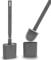 2 Pack Toilet Brush, Bathroom Silicone Toilet Brushes and Holder Sets with No-Slip Long Plastic Handle and Soft Flexible Bristles, Toilet Brushes with holders and Base for Anti-drip (Grey)