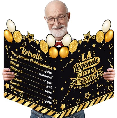 MQIAN XXL Carte Retraite Geante,Cadeau Retraite Femme Homme,Décoration Retraite,Vive La Retraite,Carte Depart Retraite,Carte Depart Collegue, Carte Retraite Homme Femme,Carte De Depart Collegue