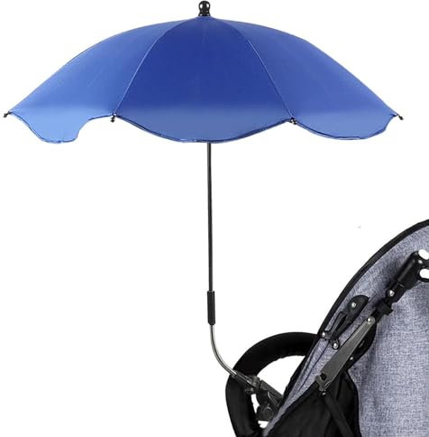 Xiixuuj Sombrilla Carrito Bebe, Parasol Carro Bebe, Protección UV 360 Cochecito Sombrilla, Paraguas Para Cochecito Con Abrazadera Ajustable, Clip De Protección UV En El Cochecito De Paraguas