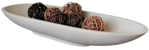 OAKOA Concrete Large Decorative Bowl for Home Decor - Long Decorative Centerpiece Bowl for Table - Coffee Table Bowl for Entryway Table - Large Dough Bowl Decor