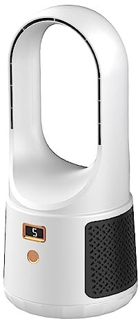 Ventilateur Tour sans Pales, Mode 6 Vitesses, USB, Affichage LED, Ventilateur de Bureau à Faible Bruit, pour Dortoir de Bureau Familial (Blanc)