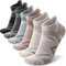 ANTSANG 6 Paires Chaussettes Chevilles Laine Mérinos Randonnée Course à pied Compression Épaisses Rembourrées Respirantes Homme Femme(Marron/gris/noir,42-46)