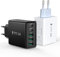 Hohosb USB C Ladegerät,50W 5-Port USB C Ladegerät Block,2er-Pack USB Adapter USB C Ladestecker für iPhone 15 14 13 12 11 Pro Max,iPad,Google Pixel,Samsung Galaxy und mehr-Schwarz&Weiß