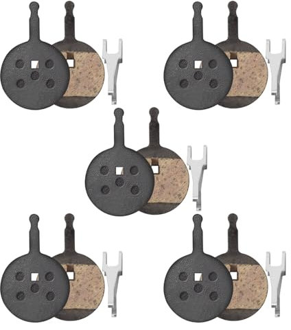 Lot de 5 paires de plaquettes de frein de vélo, plaquettes de frein à disque, plaquettes de frein universelles, plaquettes de frein à disque de VTT, plaquettes de frein de rechange