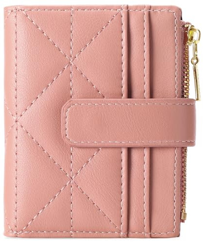 FALAN MULE Damen Geldbeutel mit RFID Blockierung, Klein Portemonnaie Damen Leder, Mini Damen Geldbeutel mit Münzfach Zipper Brieftasche