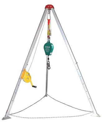 Teleskop-Stativ mit 7' Beinen, 1800 lbs Winde, Rettungsstativ für beengte Räume, Multifunktions-Stativ-Kit für Bohrlochkopf-Erkundung, Bauarbeiten, Energietechnik