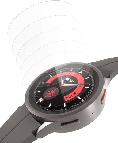 Sinoacc 6-Stück Schutzglas Für Galaxy Watch 5 Pro 45mm Panzerglas, HD Anti-Fog Gehärtetes Glas Schutzfolie Für Samsung Galaxy Watch 5 Pro 45mm Displayschutz Zubehör