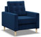 Mebligo - Sessel Wohnzimmer Blank, Relaxsessel mit Bonell Federkern, Fernsehsessel im Skandinavischen, Loungesessel Moderne - Marineblau (Kronos 09)