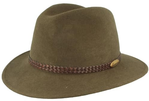 Breiter Rollbarer Hut Outdoor Filz-Hut Trekking-Hut Wollhut 100% Wolle Schlamm 59