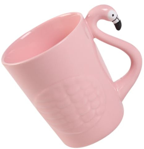 Garneck Vaso De Agua De Flamenco Copa De Flamenco Taza De Café Con Leche La Taza De La Oficina Flamencos Taza De Café De Viaje Tazas De Café 3d De Flamenco Taza De Te Cerámica Rosa